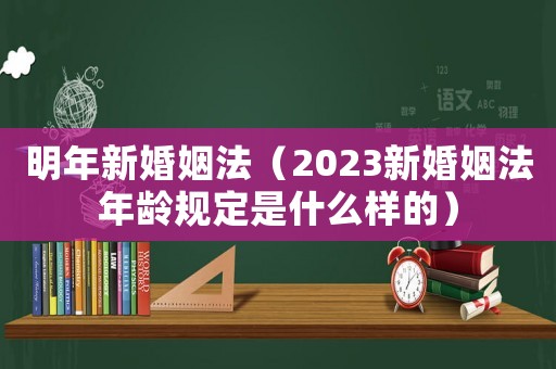 明年新婚姻法（2023新婚姻法年齡規定是什么樣的）