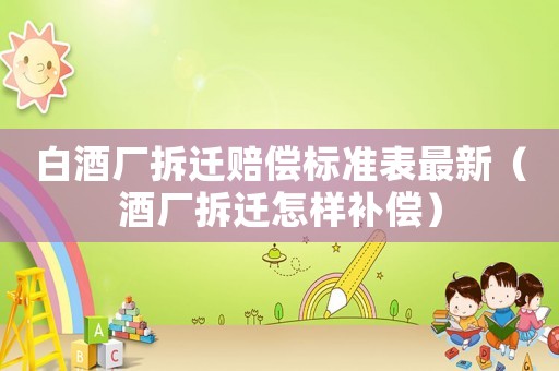 白酒廠拆遷賠償標準表最新（酒廠拆遷怎樣補償）