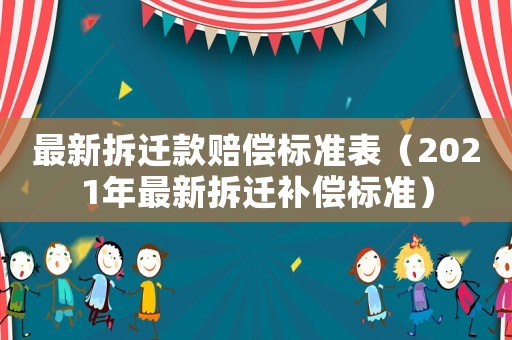最新拆遷款賠償標準表（2021年最新拆遷補償標準）