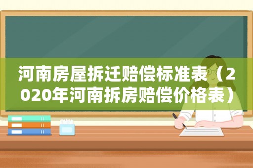 河南房屋拆遷賠償標準表（2020年河南拆房賠償價格表）