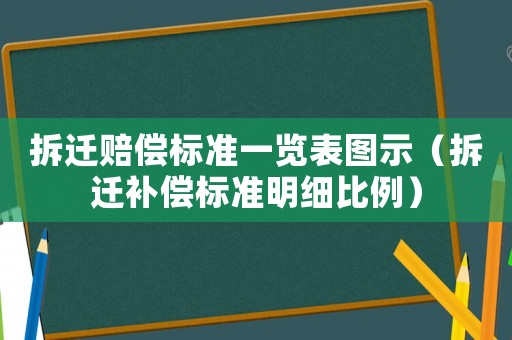 拆遷賠償標準一覽表圖示（拆遷補償標準明細比例）