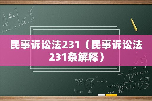 民事訴訟法231（民事訴訟法231條解釋）