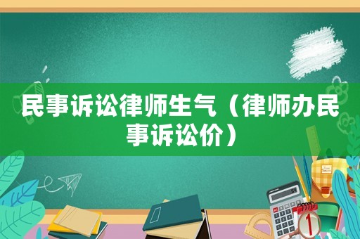 民事訴訟律師生氣（律師辦民事訴訟價）