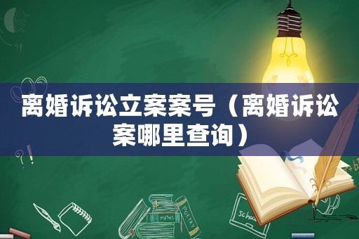 離婚訴訟立案案號（離婚訴訟案哪里查詢）