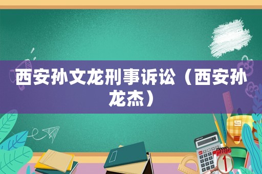 西安孫文龍刑事訴訟（西安孫龍杰）