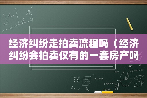 經濟糾紛走拍賣流程嗎（經濟糾紛會拍賣僅有的一套房產嗎）