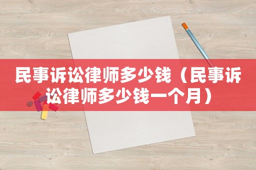 民事訴訟律師多少錢（民事訴訟律師多少錢一個(gè)月）