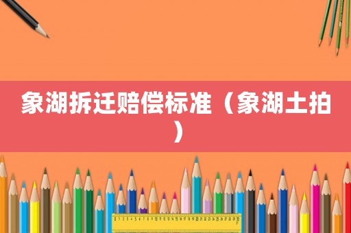 象湖拆遷賠償標準（象湖土拍）