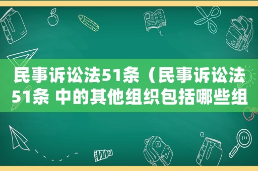 民事訴訟法51條（民事訴訟法51條 中的其他組織包括哪些組織）