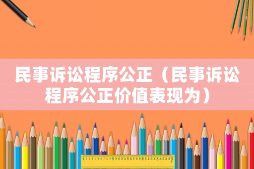 民事訴訟程序公正（民事訴訟程序公正價值表現為）