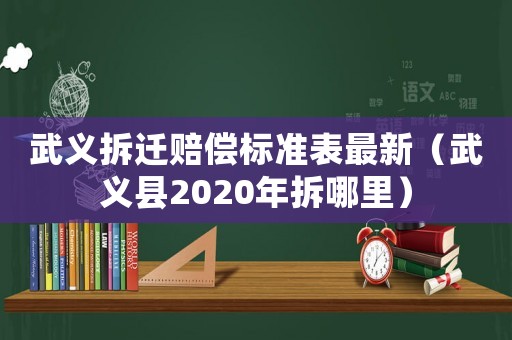 武義拆遷賠償標準表最新（武義縣2020年拆哪里）