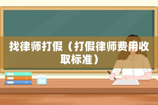 找律師打假（打假律師費用收取標準）
