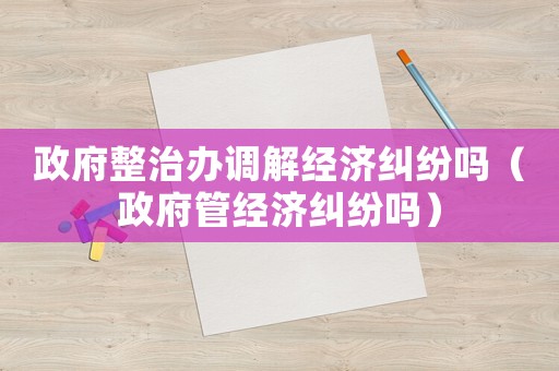政府整治辦調解經濟糾紛嗎（政府管經濟糾紛嗎）