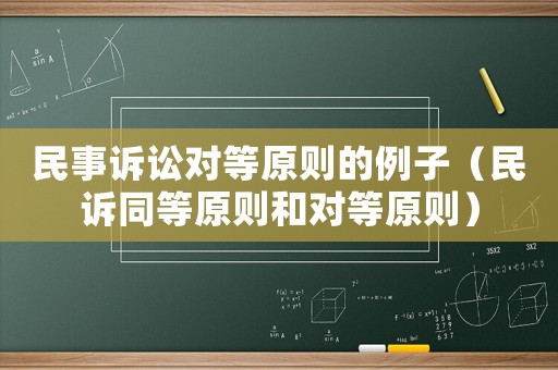 民事訴訟對等原則的例子（民訴同等原則和對等原則）