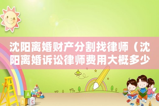 沈陽離婚財(cái)產(chǎn)分割找律師（沈陽離婚訴訟律師費(fèi)用大概多少）