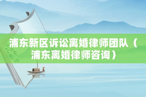 浦東新區訴訟離婚律師團隊（浦東離婚律師咨詢）