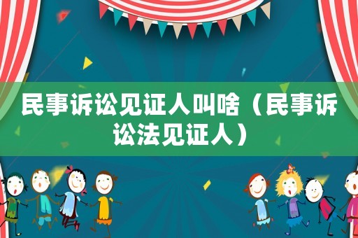 民事訴訟見證人叫啥（民事訴訟法見證人）