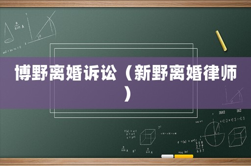博野離婚訴訟（新野離婚律師）