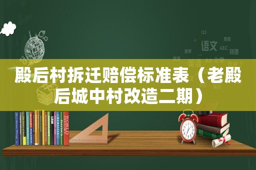 殿后村拆遷賠償標準表（老殿后城中村改造二期）