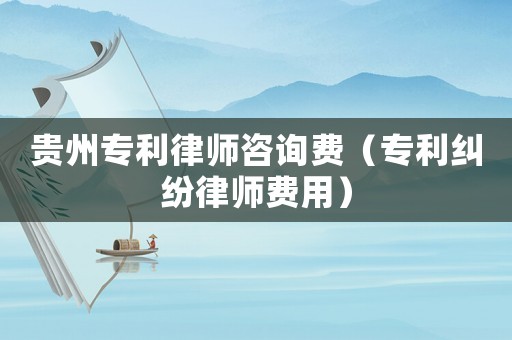 貴州專利律師咨詢費(fèi)（專利糾紛律師費(fèi)用）