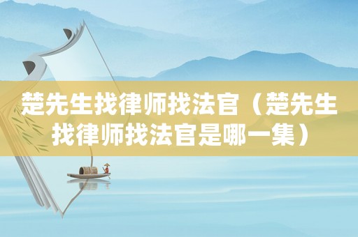 楚先生找律師找法官（楚先生找律師找法官是哪一集）