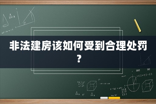 非法建房該如何受到合理處罰？