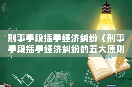 刑事手段插手經濟糾紛（刑事手段插手經濟糾紛的五大原則）
