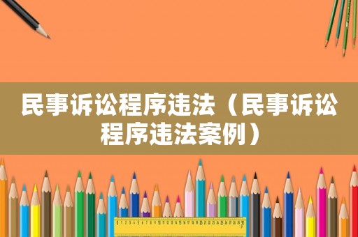 民事訴訟程序違法（民事訴訟程序違法案例）