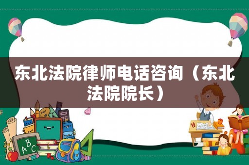 東北法院律師電話咨詢（東北法院院長）