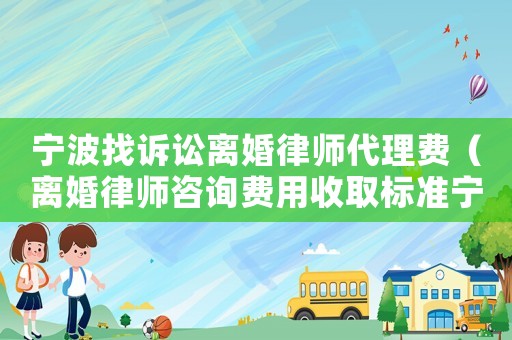 寧波找訴訟離婚律師代理費（離婚律師咨詢費用收取標準寧波）