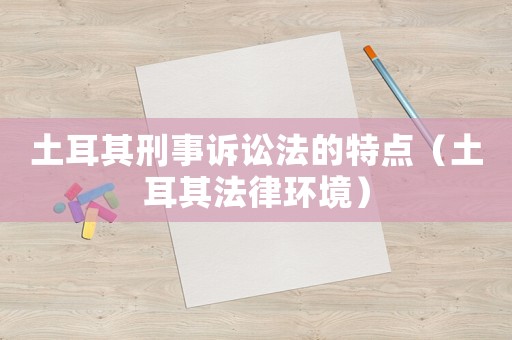 土耳其刑事訴訟法的特點（土耳其法律環境）