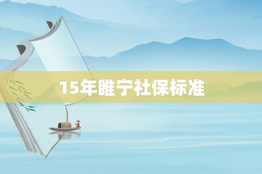15年睢寧社保標準
