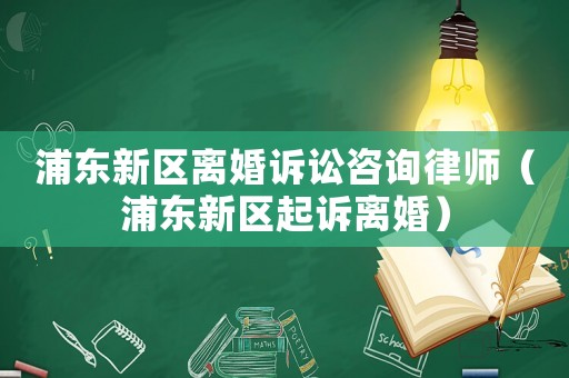 浦東新區(qū)離婚訴訟咨詢律師（浦東新區(qū)起訴離婚）