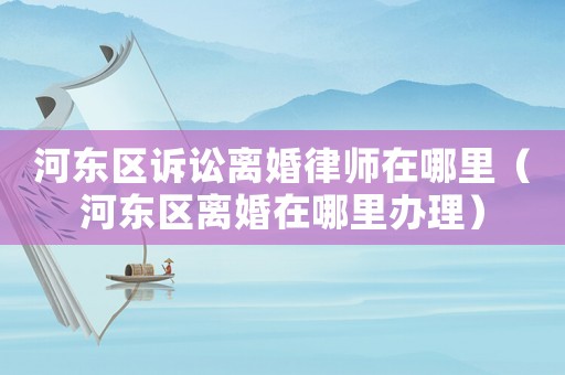 河東區訴訟離婚律師在哪里（河東區離婚在哪里辦理）