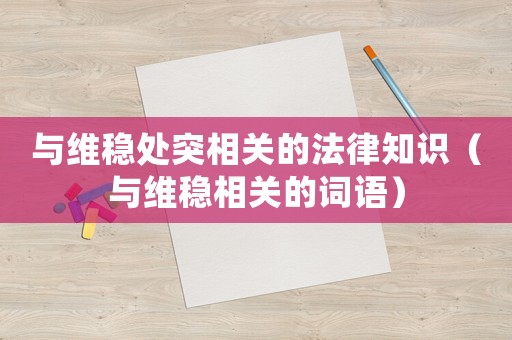 與維穩處突相關的法律知識（與維穩相關的詞語）