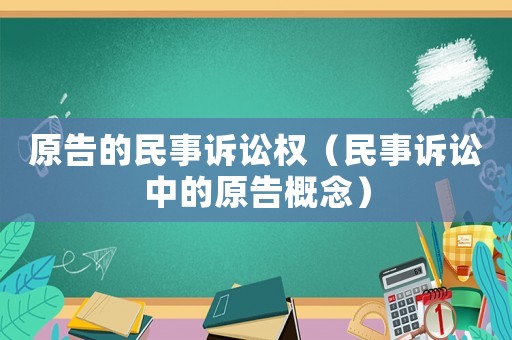 原告的民事訴訟權(quán)（民事訴訟中的原告概念）