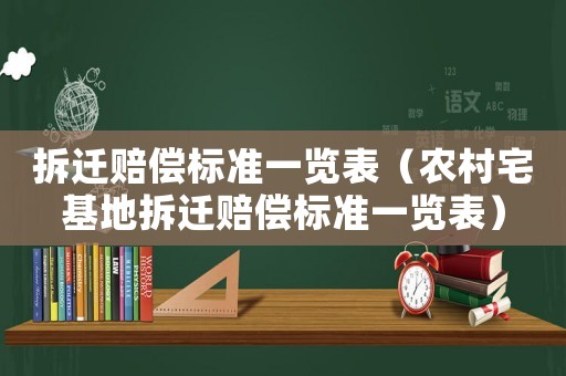 拆遷賠償標準一覽表（農村宅基地拆遷賠償標準一覽表）