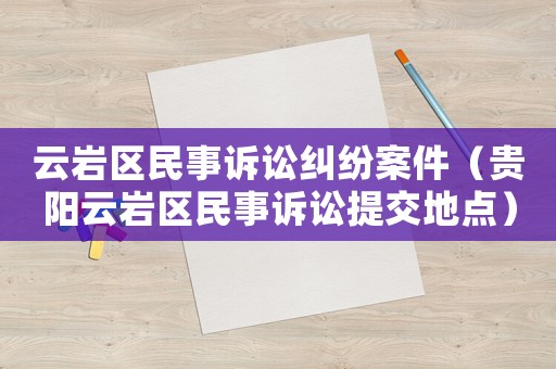 云巖區民事訴訟糾紛案件（貴陽云巖區民事訴訟提交地點）
