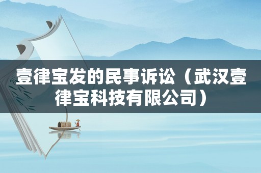 壹律寶發(fā)的民事訴訟（武漢壹律寶科技有限公司）
