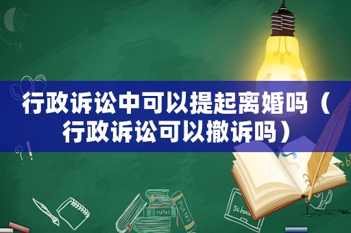 行政訴訟中可以提起離婚嗎（行政訴訟可以撤訴嗎）