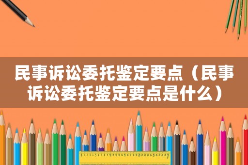 民事訴訟委托鑒定要點(diǎn)（民事訴訟委托鑒定要點(diǎn)是什么）