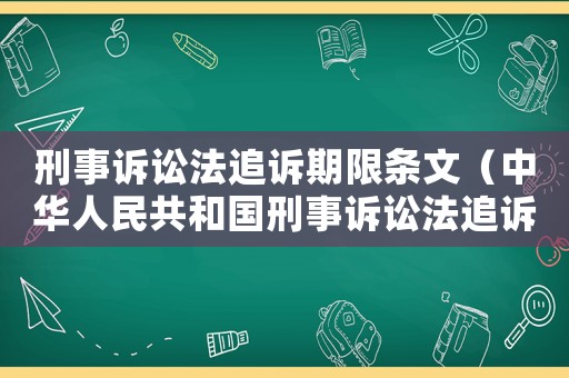 刑事訴訟法追訴期限條文（中華人民共和國刑事訴訟法追訴時效）