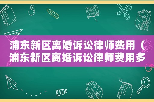 浦東新區(qū)離婚訴訟律師費用（浦東新區(qū)離婚訴訟律師費用多少錢）