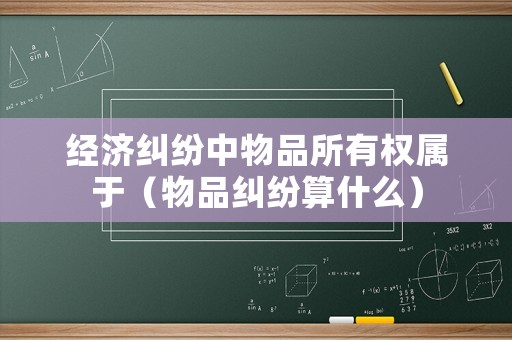 經(jīng)濟(jì)糾紛中物品所有權(quán)屬于（物品糾紛算什么）