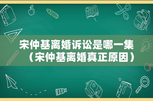 宋仲基離婚訴訟是哪一集（宋仲基離婚真正原因）