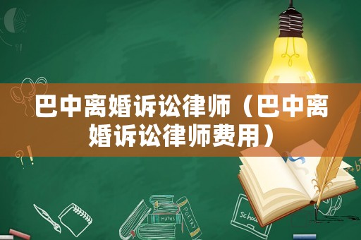 巴中離婚訴訟律師（巴中離婚訴訟律師費用）