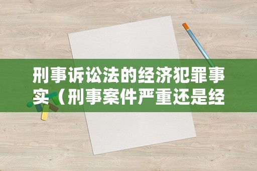刑事訴訟法的經濟犯罪事實（刑事案件嚴重還是經濟案件嚴重）