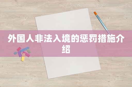 外國人非法入境的懲罰措施介紹