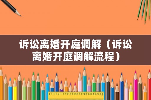 訴訟離婚開庭調(diào)解（訴訟離婚開庭調(diào)解流程）