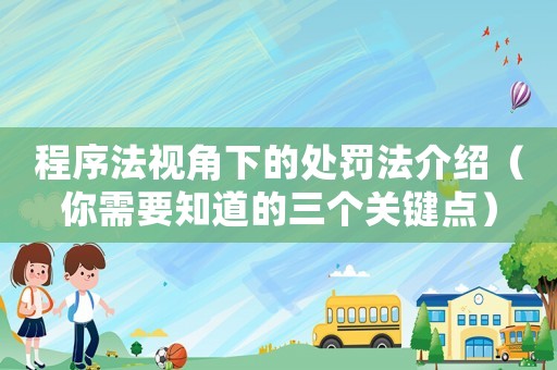 程序法視角下的處罰法介紹（你需要知道的三個關(guān)鍵點）